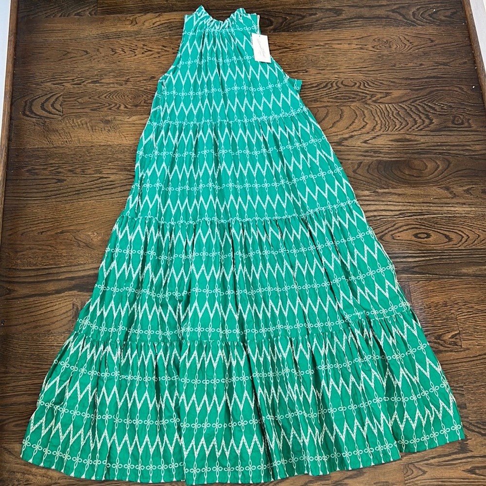 Universal Thread Green Patterned Maxi Dress